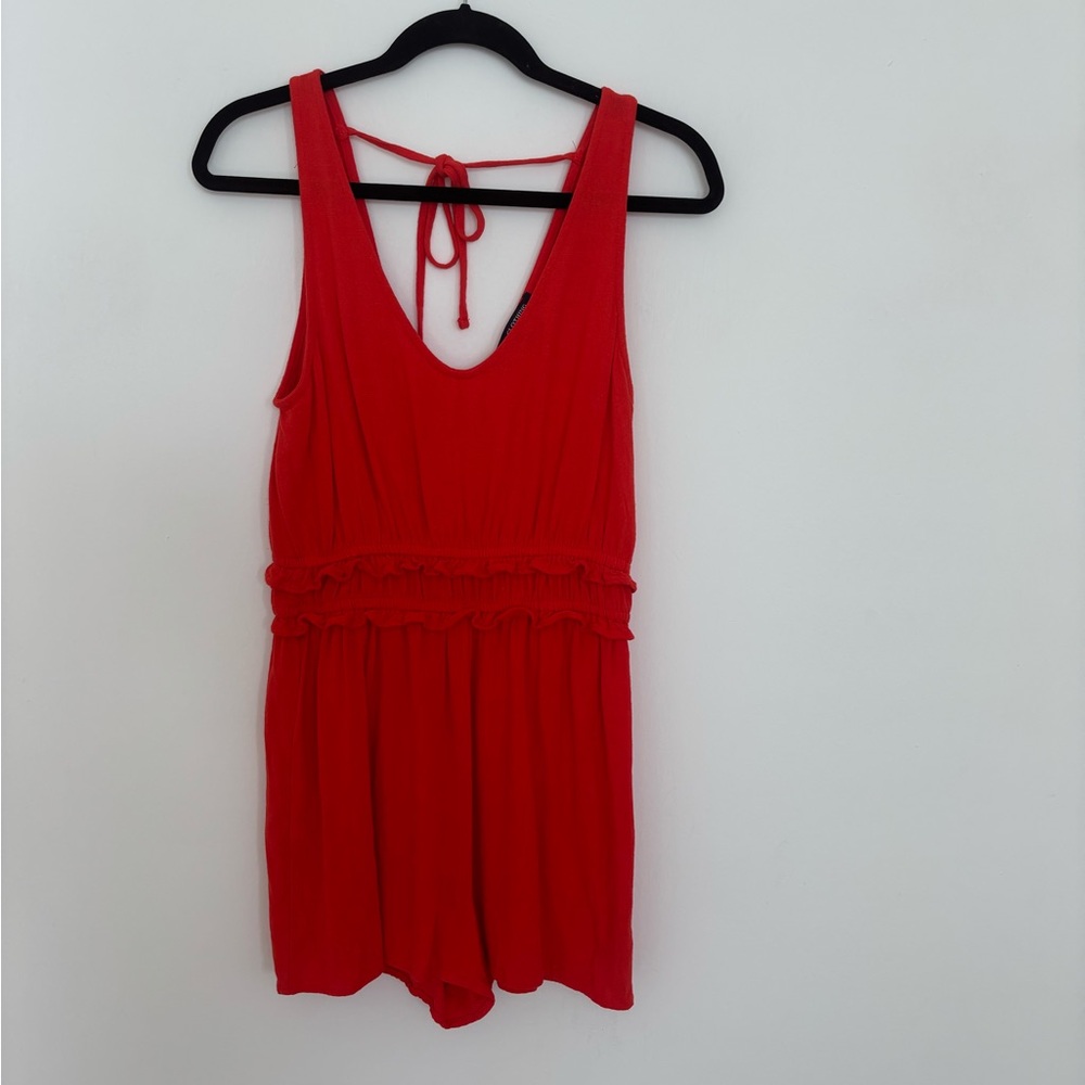 Red Sleeveless Romper